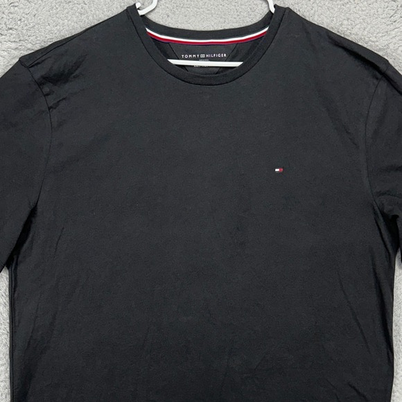 Tommy Hilfiger T-Shirt Tee Adult Men 2XL Black Short Sleeve Crewneck Logo Casual - Picture 1 of 8